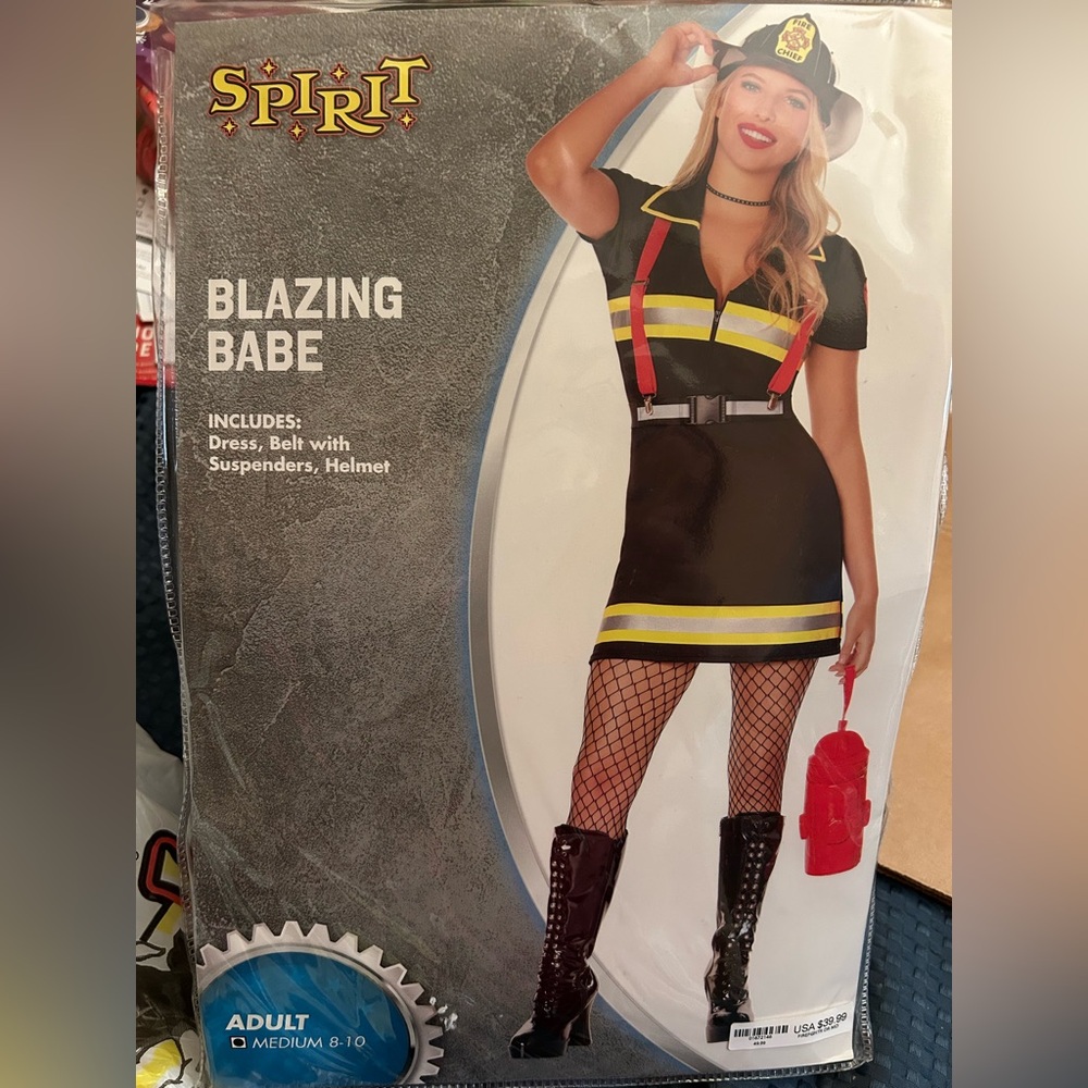 Spirit Firefighter Costume with Black and Yellow